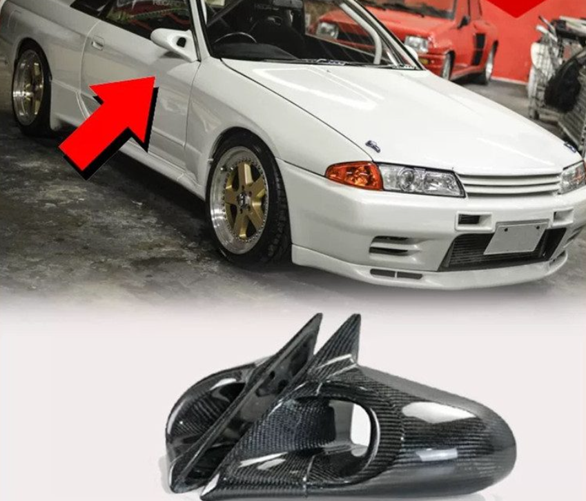 Luxury Sports Ganador Style Carbon Electric Side Mirror Nissan Skyline R32 -PP